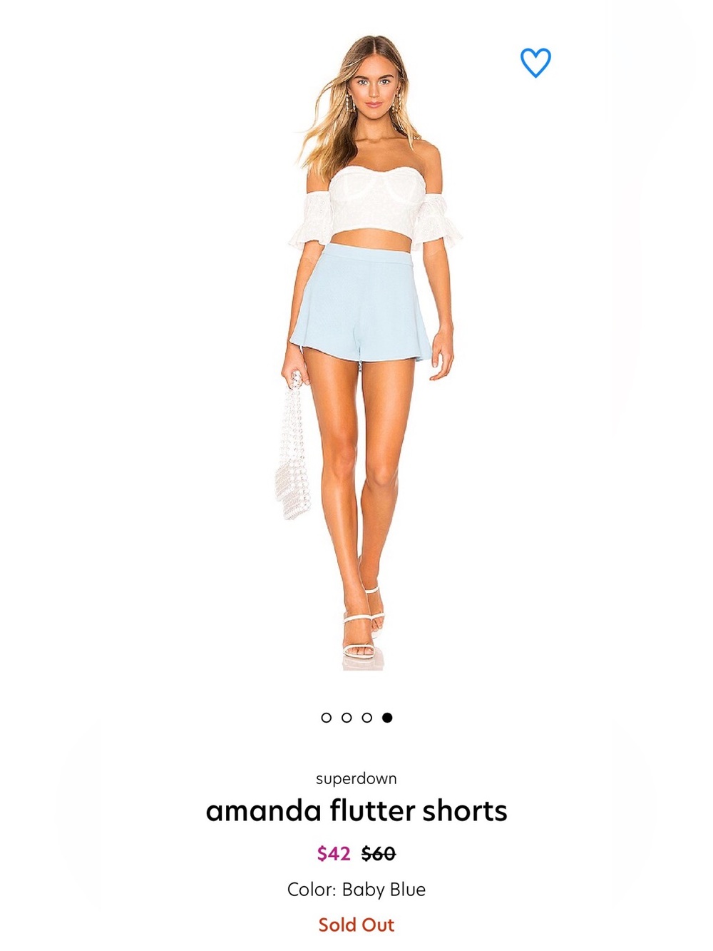 superdown Amanda Flutter Shorts- Baby Blue